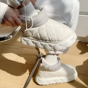 winter boots, slip on boots, ankle snow boots, plush boots, waterproof boots, puffer boots