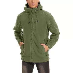 fleece jacket, winter jacket, tactical jacket, hooded jacket, fleece jacket with hoodie, windproof jacket, full zip fleece jacket