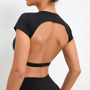 crop top, workout top, yoga clothing, yoga top, open back top, sports crop top, yoga crop top, backless yoga top