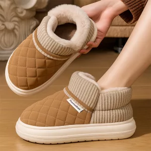 winter house slippers, warm slippers, plush slippers, thick sole slippers, closed toe slippers
